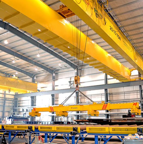 overhead crane in a factory